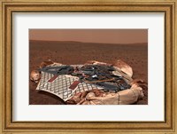 The Rover's Landing Site, the Columbia Memorial Station, at Gusev Crater, Mars Fine Art Print