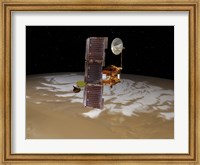 Mars Odyssey Spacecraft Passes Above Mars' South Pole Fine Art Print