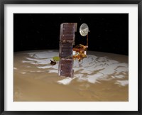 Mars Odyssey Spacecraft Passes Above Mars' South Pole Fine Art Print