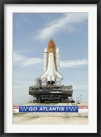 Space Shuttle Atlantis Approaches the Top of Launch Pad 39A at Kennedy Space Center Fine Art Print