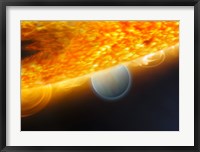 An Artist's Impression of a Jupiter-Size Extrasolar Planet Being Eclipsed by its Parent Star Fine Art Print