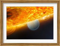 An Artist's Impression of a Jupiter-Size Extrasolar Planet Being Eclipsed by its Parent Star Fine Art Print