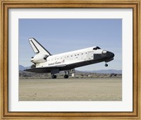 Space Shuttle Endeavour's Main Landing Gear Touches Down on the Runway Fine Art Print