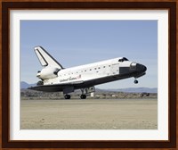 Space Shuttle Endeavour's Main Landing Gear Touches Down on the Runway Fine Art Print