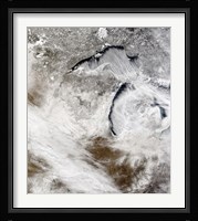 Cloud Streets over Lake Superior and Lake Michigan Framed Print