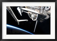 Components of Space Shuttle Discovery Backdropped by Earth's Horizon Fine Art Print