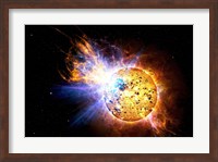 A Flare on the Star Known as EV Lacertae Fine Art Print