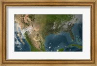 View of Southern United States and Mexico Fine Art Print