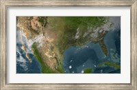 View of Southern United States and Mexico Fine Art Print