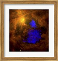 The Orion Nebula in the Infrared Overlaid with XMM-Newton X-Ray Data in Blue Fine Art Print