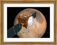 Mars Telecommunications Orbiter in Flight around Mars Fine Art Print