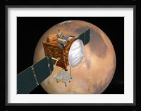 Mars Telecommunications Orbiter in Flight around Mars Fine Art Print