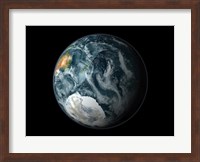 Full view of the Earth Highlighting Antarctica and its Surrounding Sea Ice in the Southern Hemisphere Fine Art Print