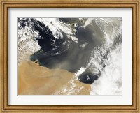 Dust plumes Blowing off the North African Coast Fine Art Print
