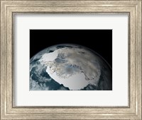 The Frozen Continent of Antarctica and its Surrounding Sea Ice Fine Art Print