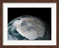 The Frozen Continent of Antarctica and its Surrounding Sea Ice Fine Art Print