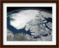 Arctic Sea Ice Above North America Fine Art Print