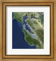 Satellite view of San Francisco, California Fine Art Print