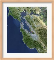 Satellite view of San Francisco, California Fine Art Print