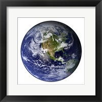 Full Earth Showing North America (white background) Fine Art Print