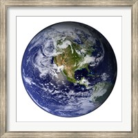 Full Earth Showing North America (white background) Fine Art Print