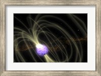 An Artist Conception of the SGR 1806-20 Magnetar Including Magnetic Field Lines Fine Art Print