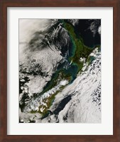 Satellite view of New Zealand Fine Art Print