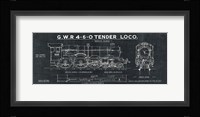 Train Blueprint III Black Fine Art Print