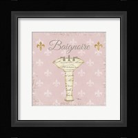 Vintage Bath VII Fleur Pink Framed Print