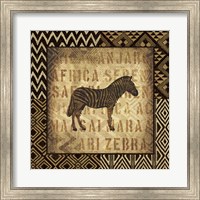 African Wild Zebra Border Fine Art Print