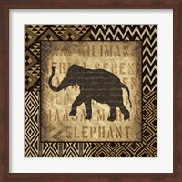 African Wild Elephant Border Fine Art Print