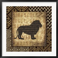 African Wild Lion Border Fine Art Print