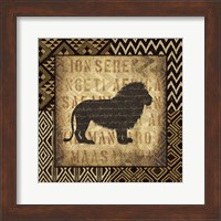 African Wild Lion Border Fine Art Print