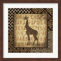 African Wild Giraffe Border Fine Art Print