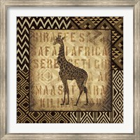 African Wild Giraffe Border Fine Art Print