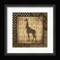 African Wild Giraffe Border Framed Print