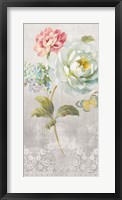 Textile Floral Panel I Framed Print