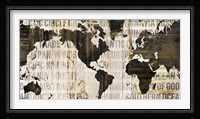 Crate World Map Neutral Fine Art Print