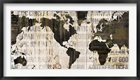 Crate World Map Neutral Framed Print