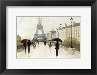 Eiffel in the Rain Marsala Umbrella Fine Art Print