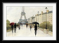 Eiffel in the Rain Marsala Umbrella Fine Art Print