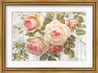 Vintage Roses on Driftwood Fine Art Print