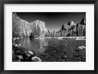 California Yosemite Valley view from the bank of Merced River Fine Art Print