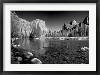 California Yosemite Valley view from the bank of Merced River Fine Art Print