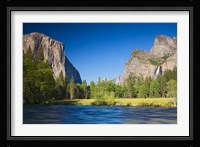 Valley view with El Capitan, Cathedral Rocks, Bridalveil Falls, and Merced River Yosemite NP, CA Fine Art Print