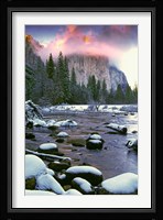 Winter snow, Merced River Fine Art Print