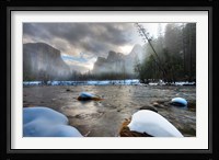 Merced River, El Capitan in background, Yosemite, California Framed Print