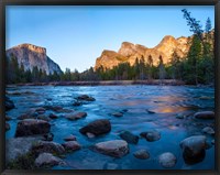 Rocks in The Merced River in the Yosemite Valley Fine Art Print