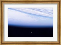 A Full Moon above Earth's Horizon and Airglow Fine Art Print