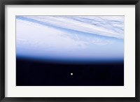A Full Moon above Earth's Horizon and Airglow Fine Art Print